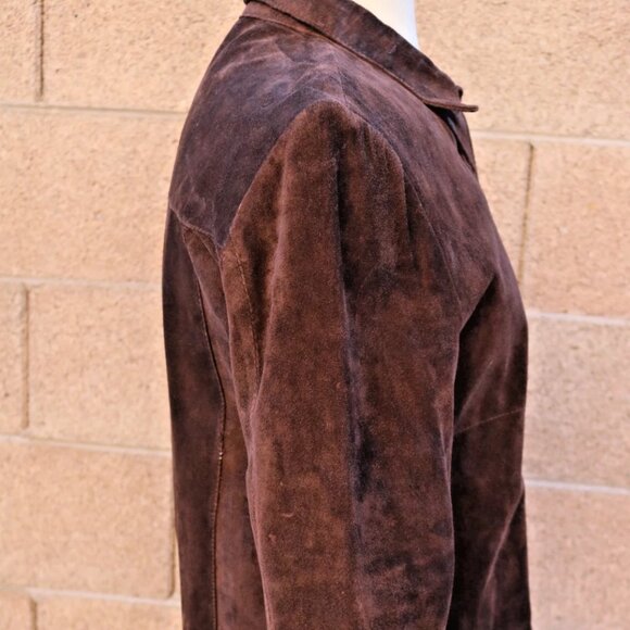 Vintage Genuine Suede Leather Jacket Uniform Petite John Paul Richard Size PM Si - Picture 5 of 16